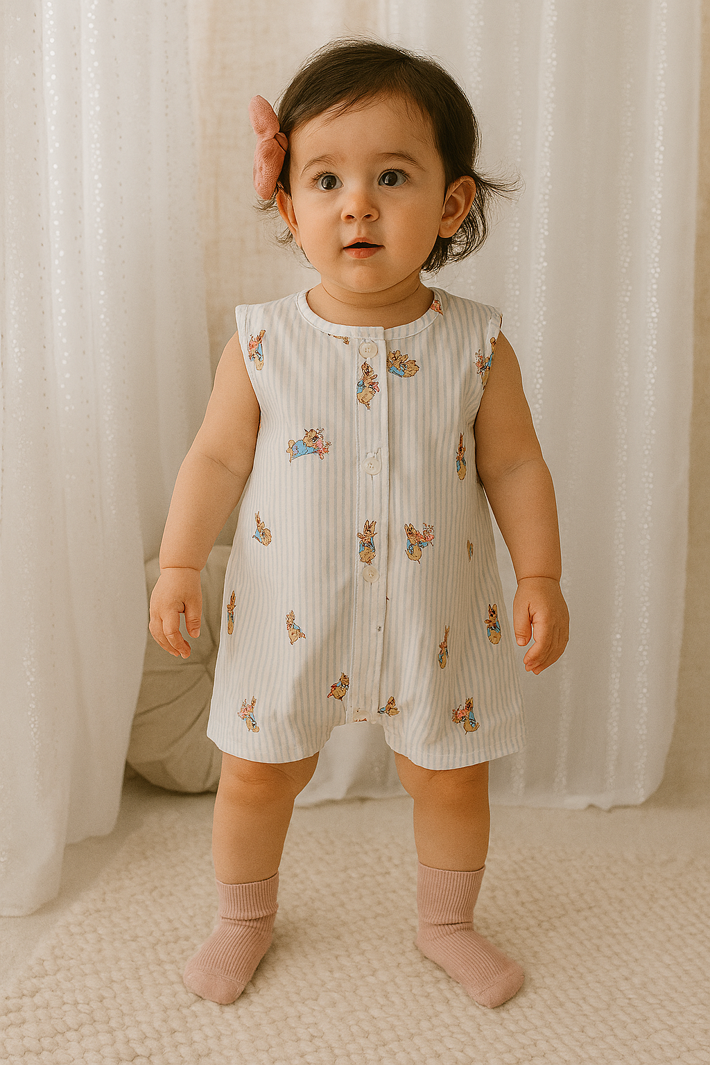 Rabbit print Romper